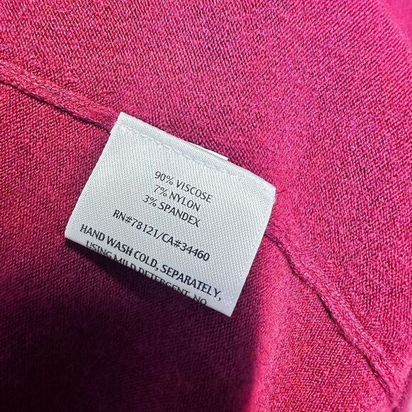 Eileen Fisher Long Sleeve Knit Open Cardigan Pink Size Medium - Picture 8 of 10